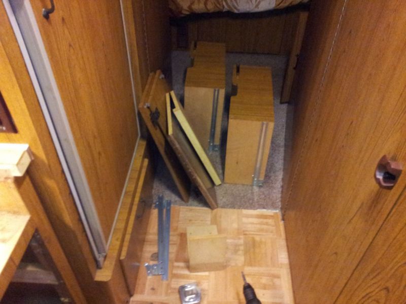 took out the drawers.
