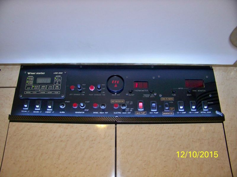 control panel
light bar on control panel

