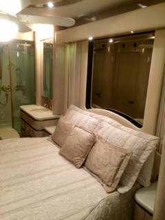 Coach #416, Stateroom looking forward
Bed, Nightstands, Vanity, and Shower
