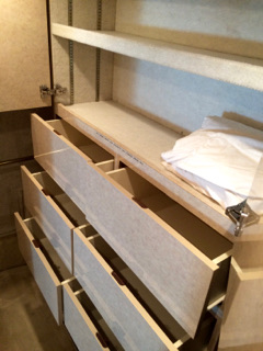 Coach #416, Built-in drawers at rear in Walk-in Closet

